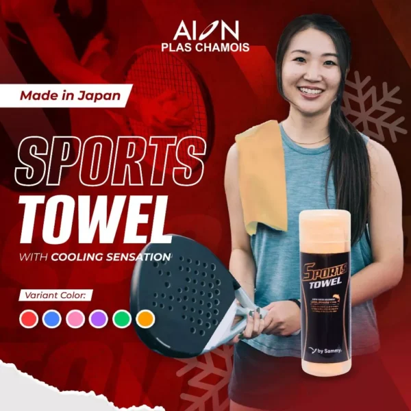 Handuk Olahraga Sensasi Dingin Tebal Daya Serap Tinggi 100% ORIGINAL Made in Japan - Orange