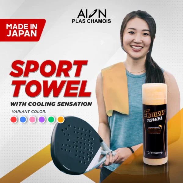 Handuk Olahraga Sensasi Dingin Tebal Daya Serap Tinggi 100% ORIGINAL Made in Japan - Orange