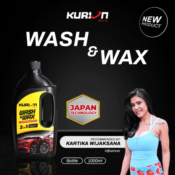 KURION Wash & Wax Shampoo Cuci Mobil Motor 3X Booster Foam Super Shine Sabun Cuci Botol 1000ml